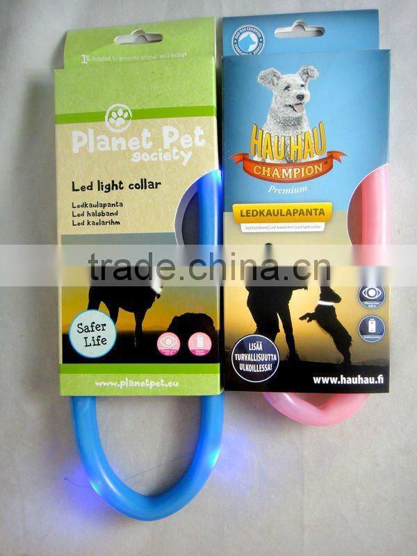 New pet products silicone waterproof luminous dog collars