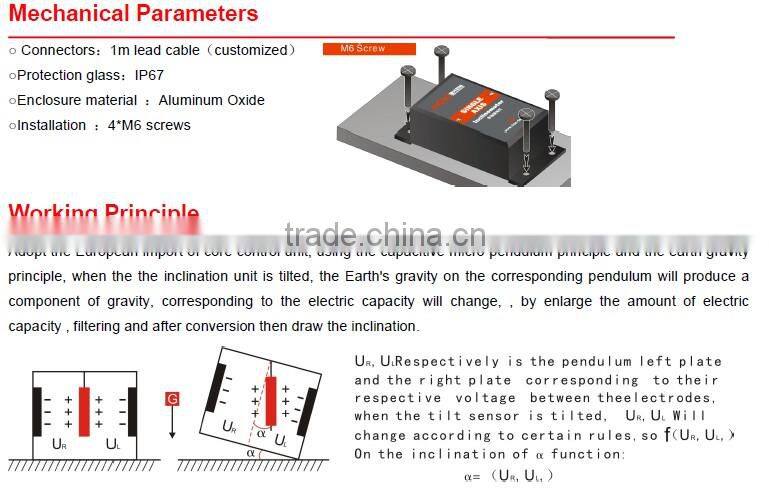 SCA120T Voltage Type Dual Axis Inclinometer Standard Analog Type Tilt Sensor From Reliable Shenzhen Factory