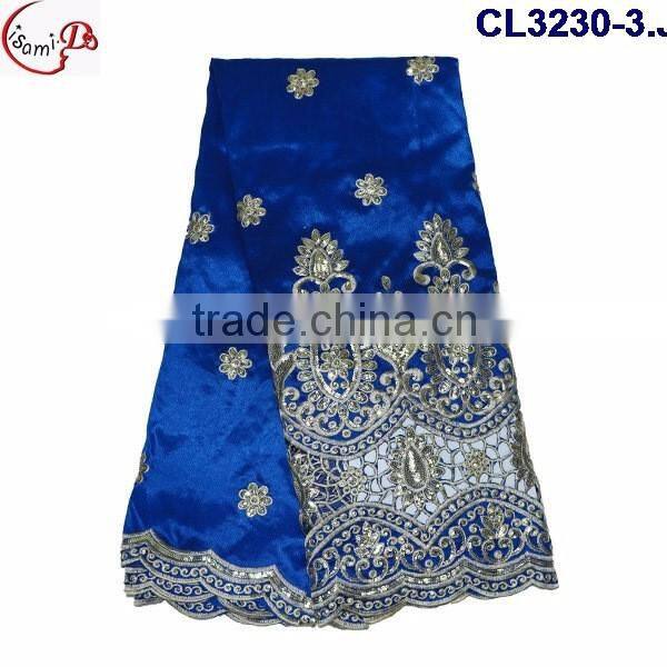 CL3230 African designer elegant George lace embroidery Nigeria George for making fashion dress material