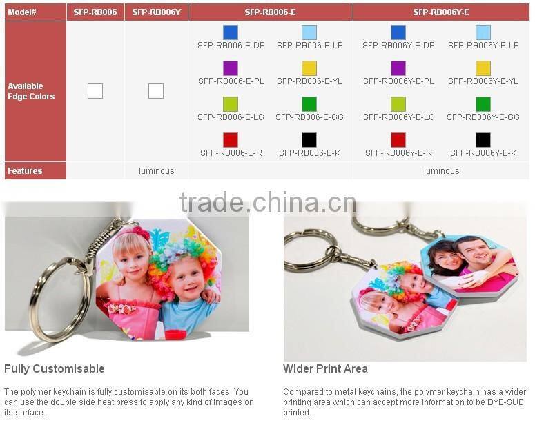 Octagon Keychain, promotional keychain, polymer key chain, key chain for sublimation