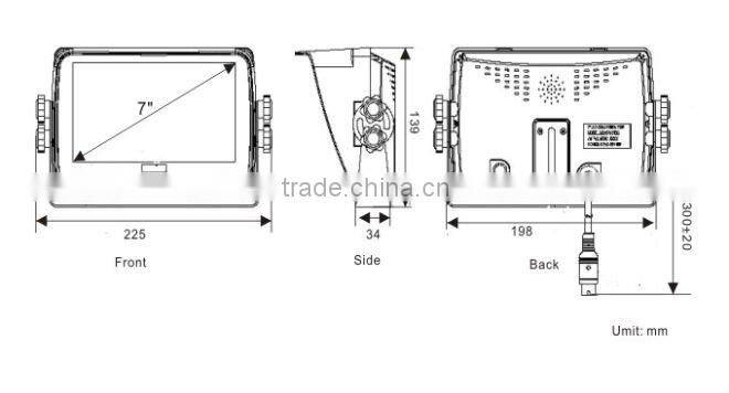 7 inch digital car monitor backup camera system