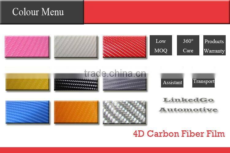 Fashion car sticker 1.52*30M vinyl wrap 4D Black Carbon Fiber Vinyl sticker sheet