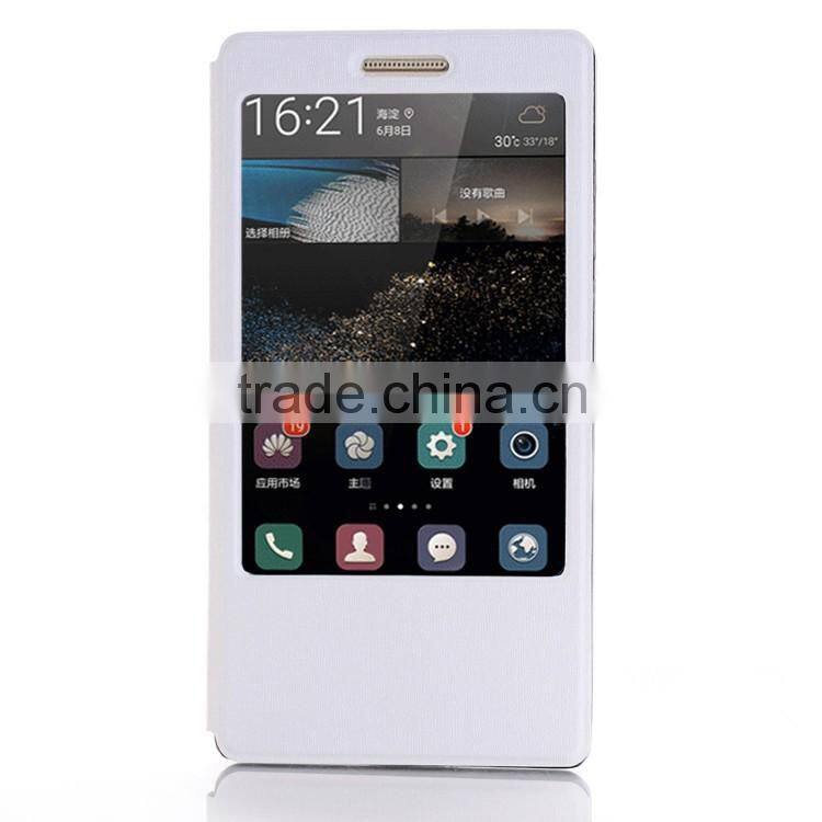 High quality PU window flip case for huawei p8 max with kickstand function