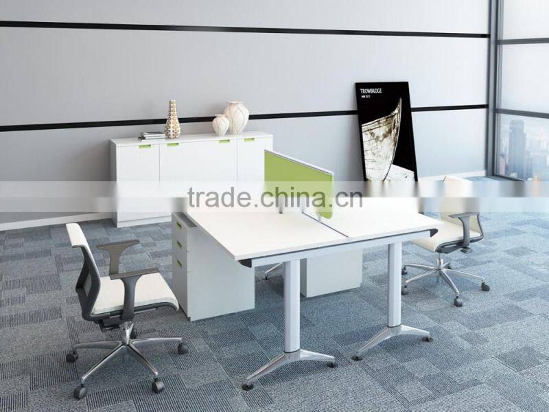 Latest stlylish office table design office partition double side computer table for 2 person