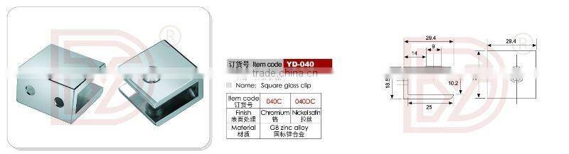 0-10mm Square architectural glass clips