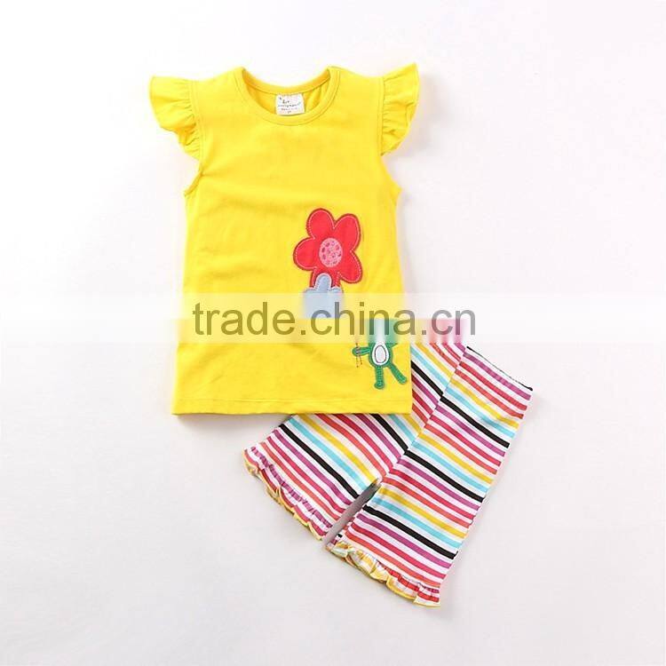 fashion style oem 2pcs european summer girl clothing set