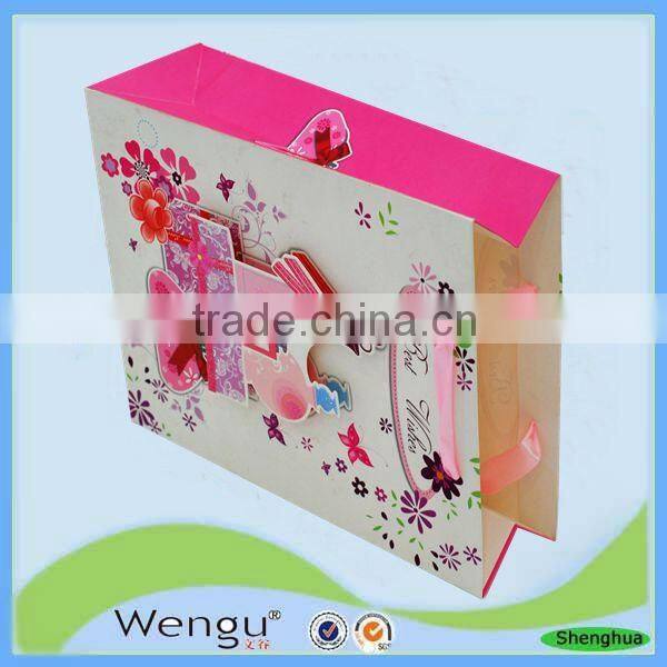 Best selling 2015 package gift paper 3d tote bag,paper gift bag made in china supplier and manufacture