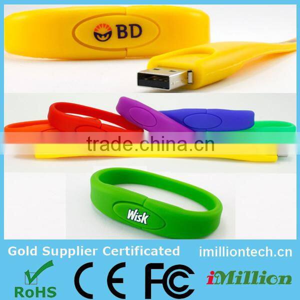 Hot Sale Free Sample army wristband usb flash drive for Promotional Gift