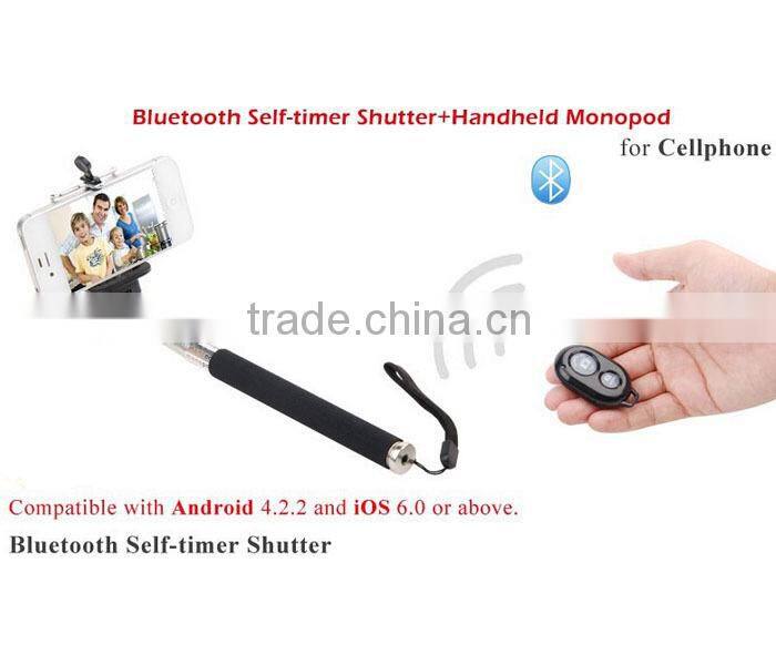 Bluetooth Shutter Wireless Camera AB Shutter + Self-timer Kit Monopodfor most Android Phone CL-70