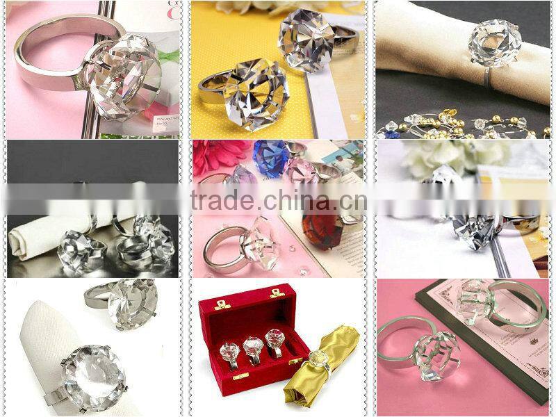 Logo Customized Optic Crystal Napkin Ring For Wedding Rhinestone Gift
