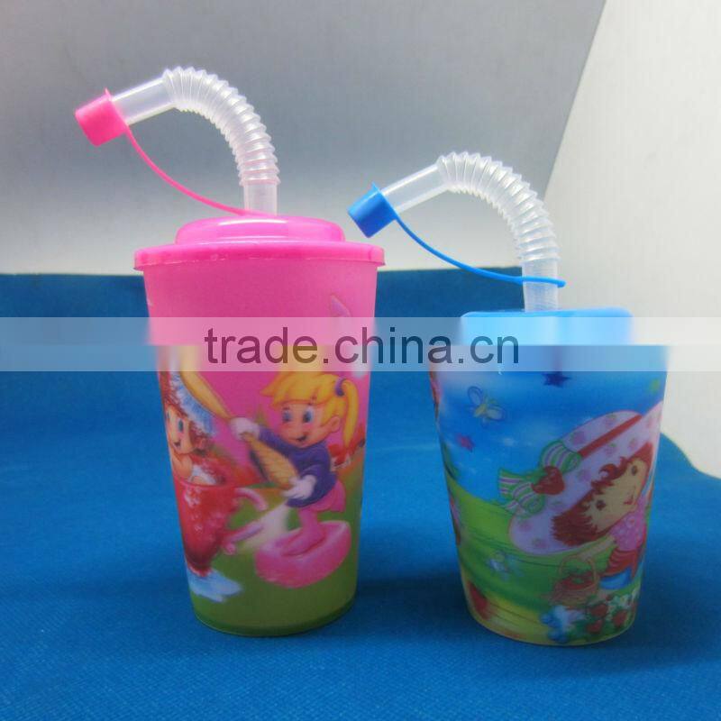 drinking reusable plastic acrylic straw cup with lid