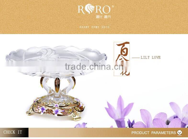 RORO enamel lily enamel home decoration craft fruit holder