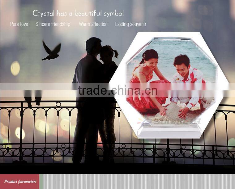 Sunmeta directly sublimation decoration photo crystal, crystal octagonal for christmas gifts(BSJ26C)