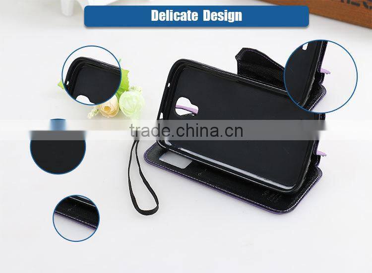 LZB Fashion contrast color series waterproof flip case cover for Alcatel C3