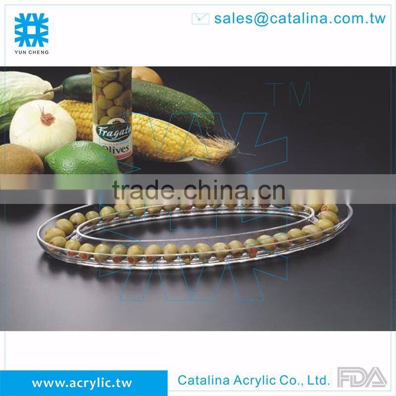High Quality Acrylic Plastic Banquet wedding dessert Fruit 3 around compartment tray