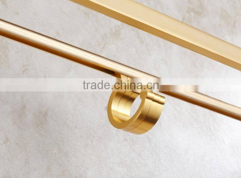 China Cheap Price Bathroom / Golden color /Double Bar Towel shelf #15002