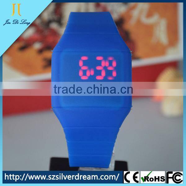 New Custom fashion Led Children Square Silicone Wrist silicone quartz LED Watch