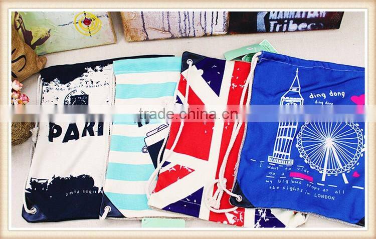 Promotional shopping bag cotton linen custom drawstring bag