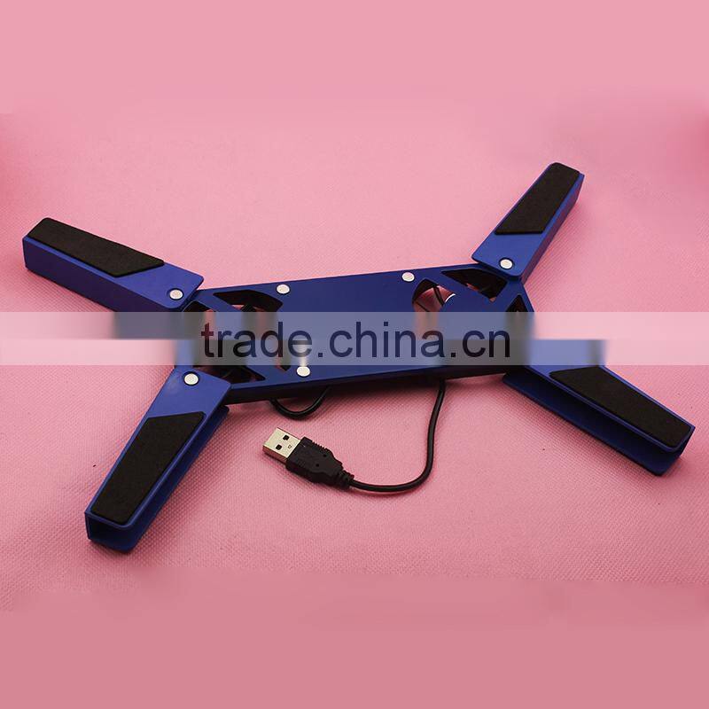 super slim mini foldable notebook cooler pad with 2 fans