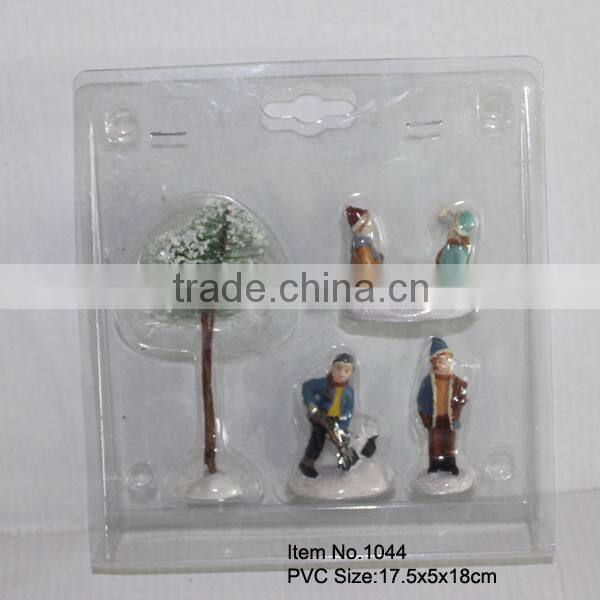 Christmas decoration figurines set of 4, polyresin figurines
