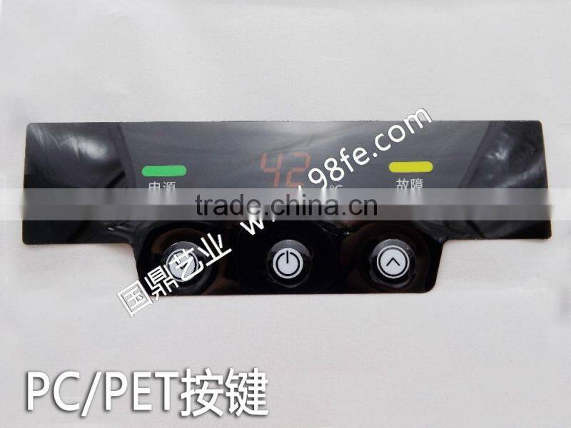 PVC/PC/PET with SGS and RoHS certified material electrical switch keypad