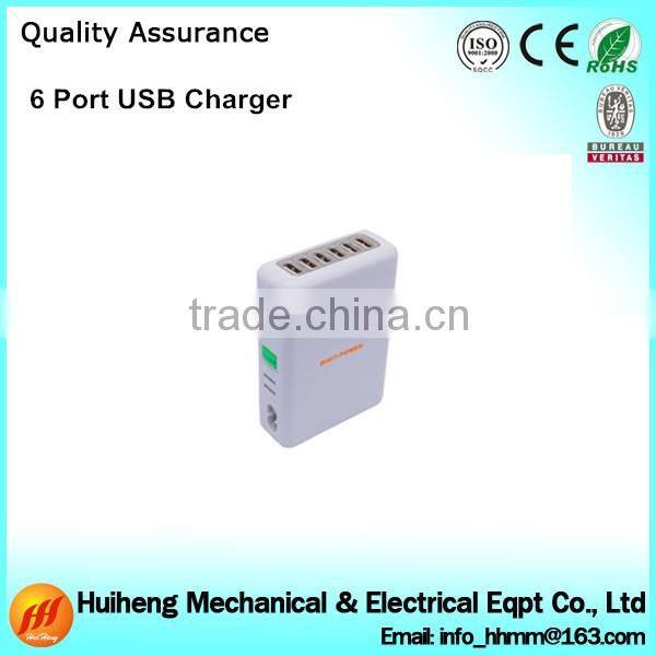 Wholesale 6 Multi Ports USB Output Travel Wall Mobile Phone Chargers