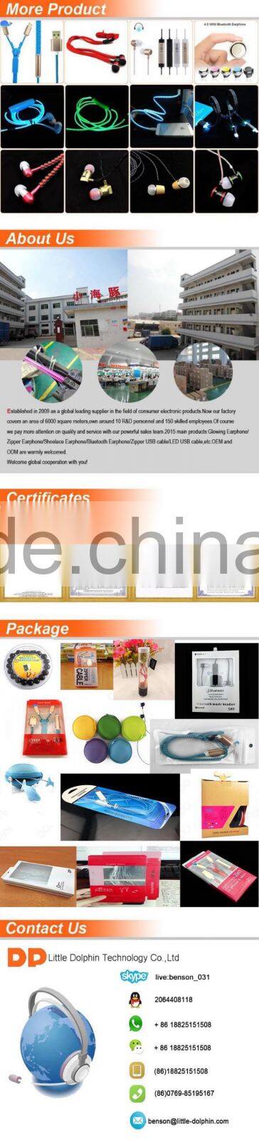 Colorful high speed zipper usb cable line 2 in 1for iphone6/5/5s /samsung s4 s5 s6