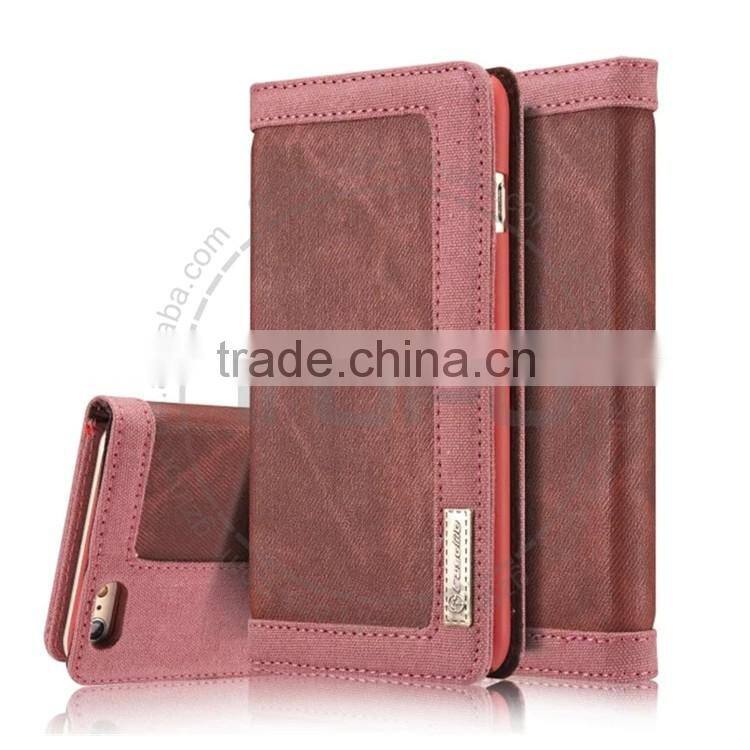 Fashion Denim Wallet Flip Mobile Cowboy leather soft TPU phone Covers Case with card and photo For iphone 6 6s plus