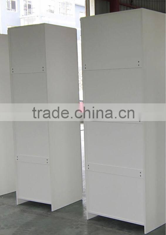 oak 3 door wardrobe with 2 drawer in bedroom