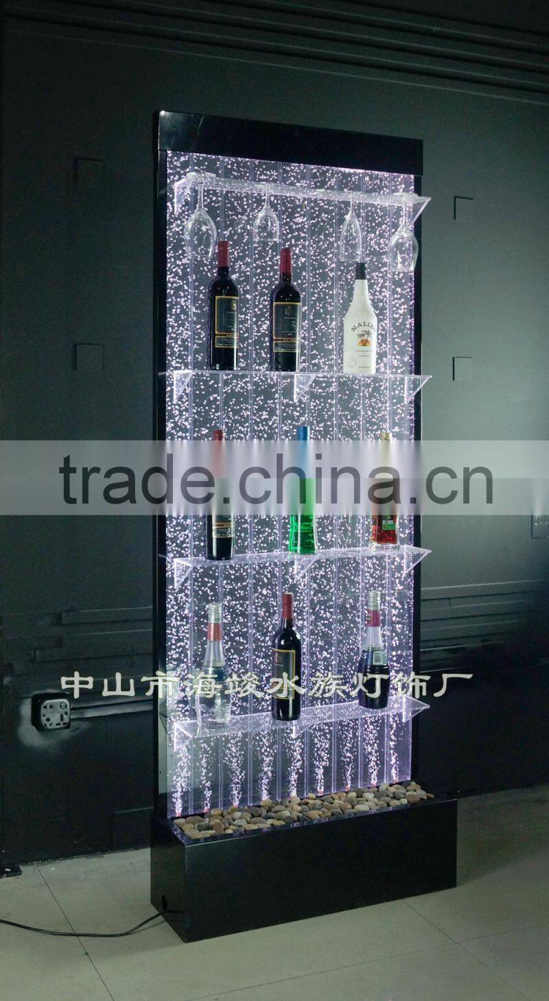 Led lighting bubble water liquor display rack,with color changing,Amazing water bubble wine rack,