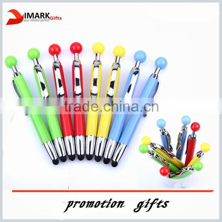 Promotional colorful metal custom logo touch screen pen stylus ball pen