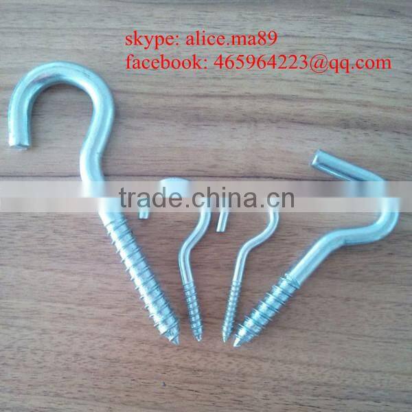 mild steel galvanized open C shape screw hook in hardware