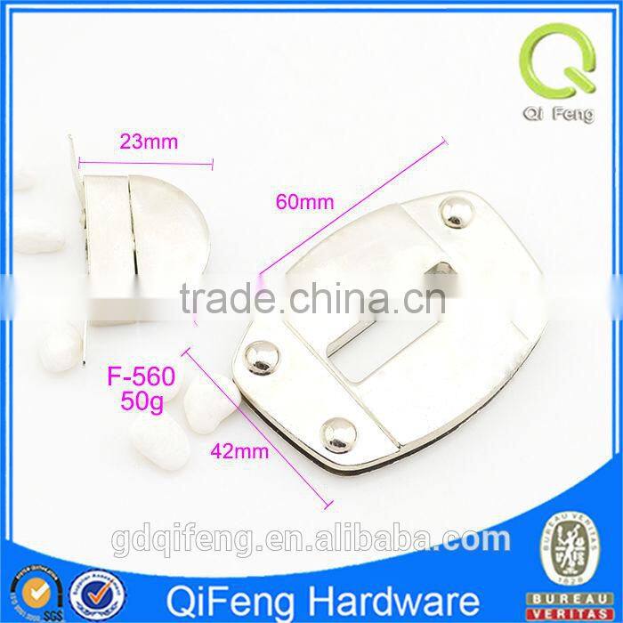 F-560 handbag hardware bag lock nickel color oval custom turn locks