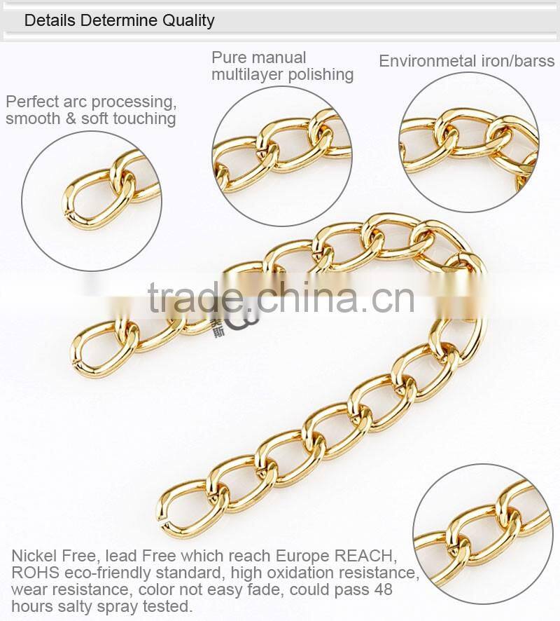 Luxury gold metal decorative bag chain