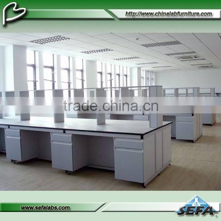 High Quality Lab Standard Size Steel Wood Island Workstation for Sale