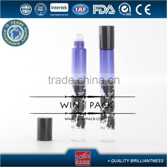 7ml,8ml,10ml silk screen handlin graduated color roller bottle,personal care glass roll on bottle