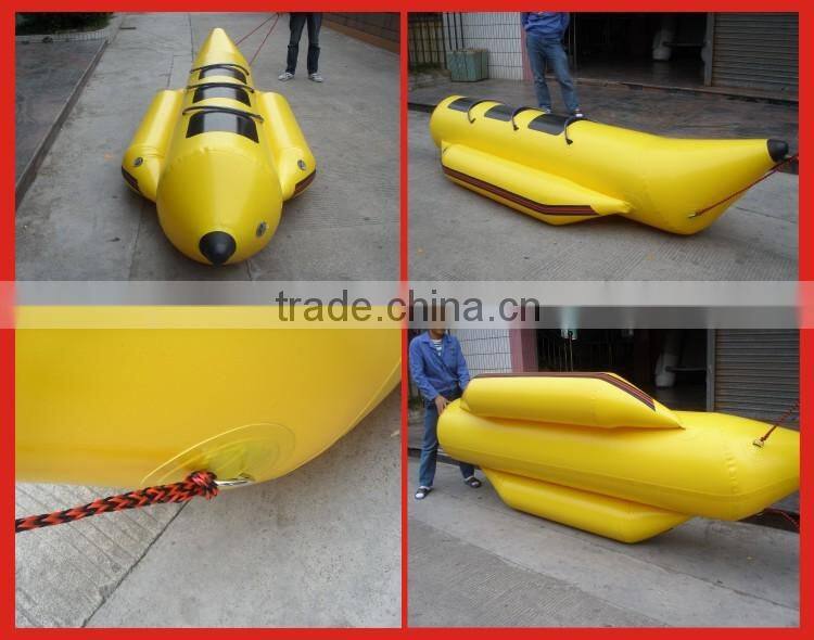 0.9mm PVC Material Single Tube Inflatable Banana Boat / Flying Fish Boat