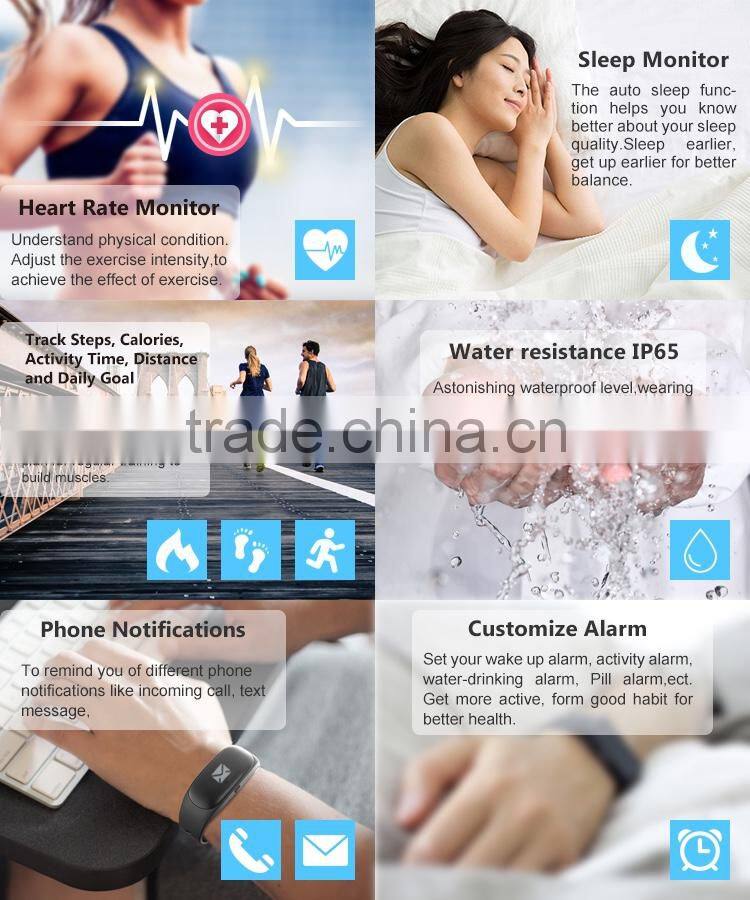OEM/ODM customized bluetooth fitness tracker multifunctional heart rate monitor China cool bracelets for men