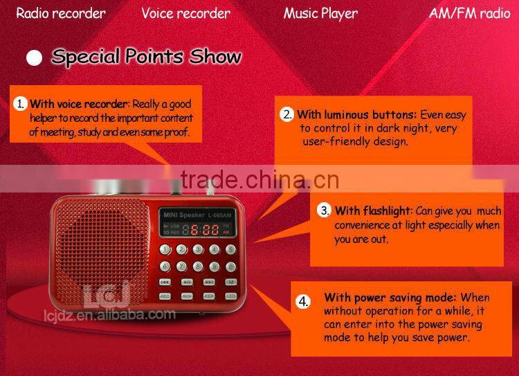 L-065AM 2015 mp3 player AM FM radio voice recorder, multifunctional digital voice recorder