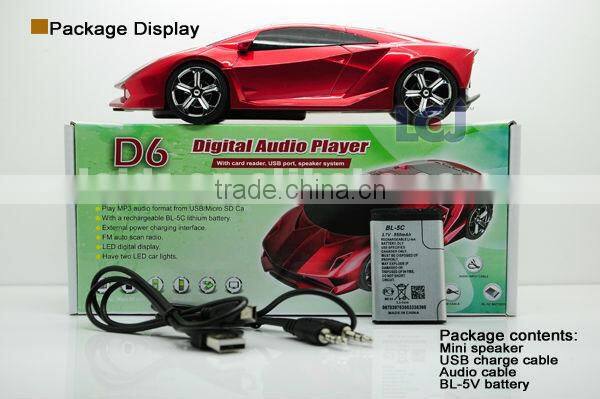 Hot car shaped usb input mp3 player
