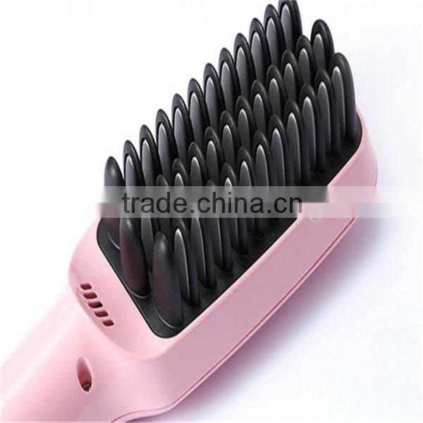 New 2017 Electric straightening 2 in 1 PTC Heating hair straightener brush lcd