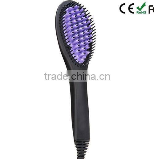 Purple Straight Comb Auto Electric Hair Straightener Brush
