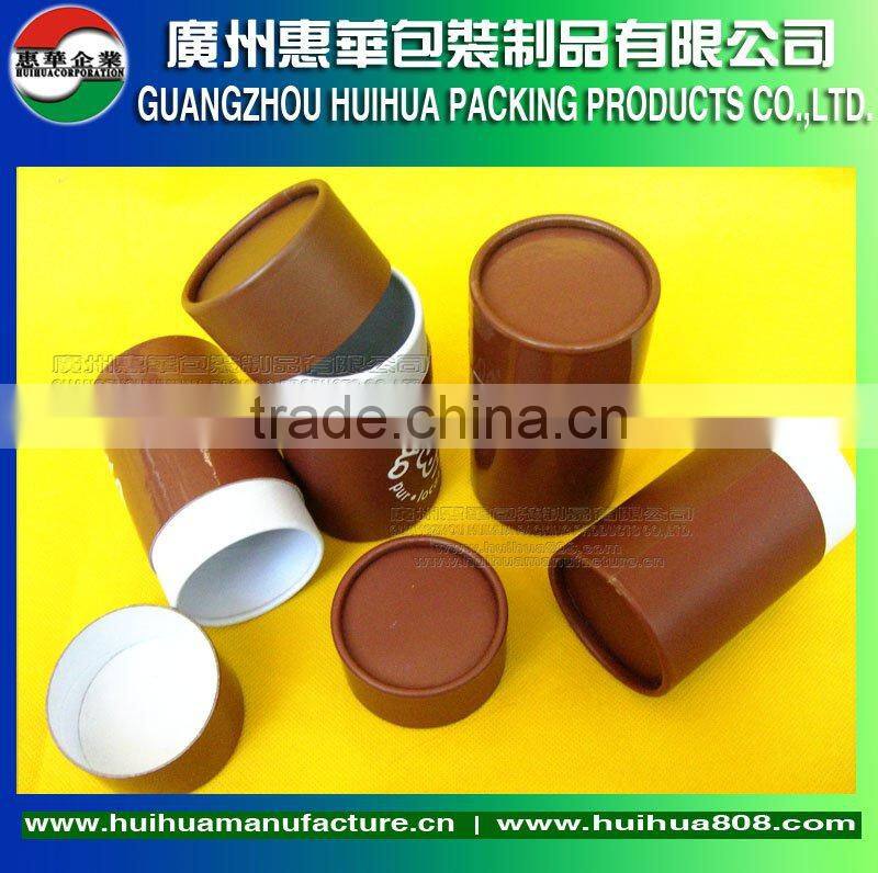 Recyclable organic coffee herbal tea round paper tube packaging can
