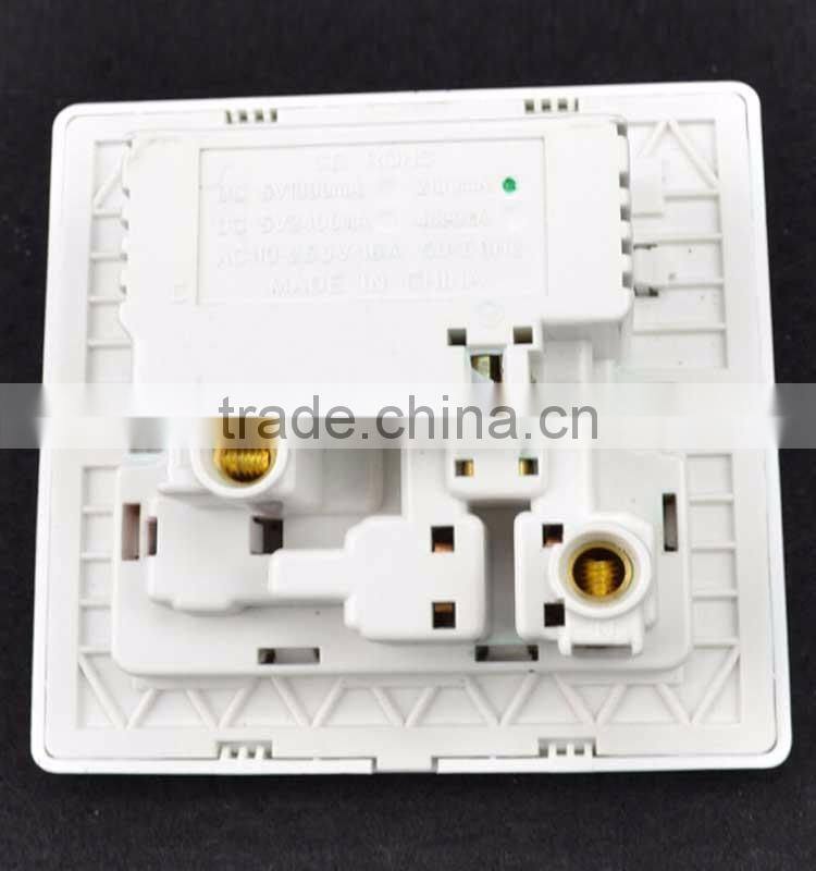 Dual usb wall socket power plug socket with switch