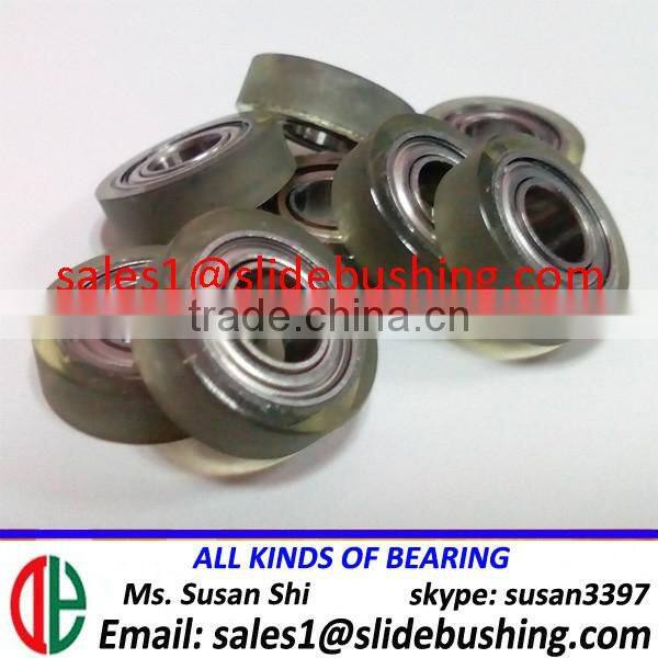 curtain window sliding door plain bearing 625 wrapped polyurethane PU rubber ball bearing U V groove ring plastic coated bearing