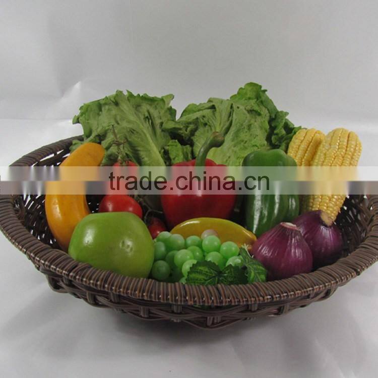 S&D High quality material supermarket display basket/woven basket fruit vegetable display rack