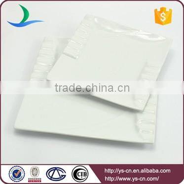 Wholesale ceramic white square restaurant custom dinner plate