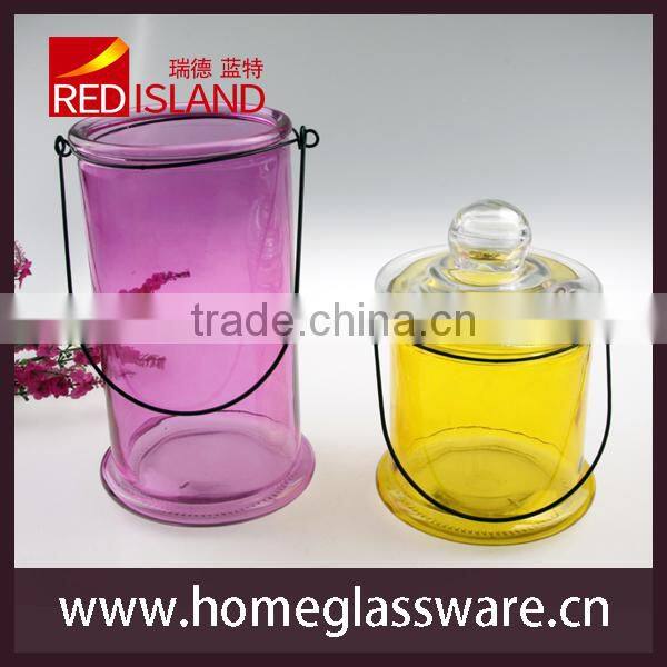 colorful hanging glass jar for candle