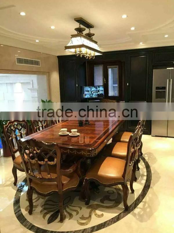 Vintage Royal Style Castle Sofa Luxury Button Tufted Leather Sofa Set Imperial Noble Wood Carved Living Room Sofa Set