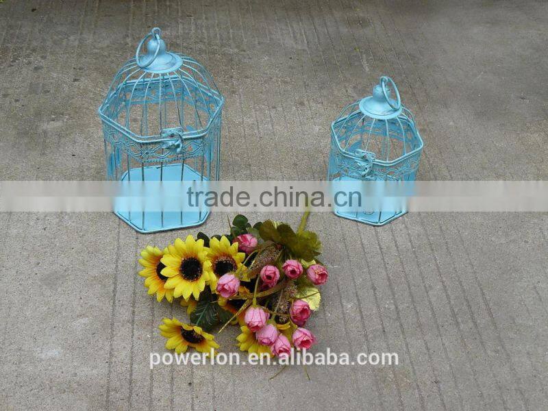 2015 New design shabby chic decoration iron butterfly small bird cage